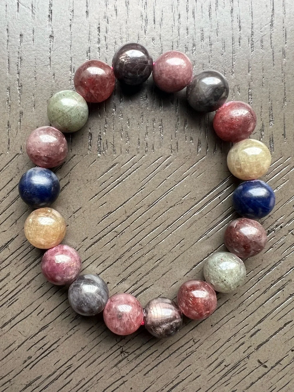 Colorful Sapphire bracelet 11mm SIZE 6.75’